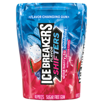 Ice Breakers Flavor Shifters Wild Berry to Coolmint Sugar Free Gum, 40 count