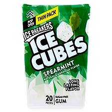 Ice Breakers Ice Cubes Spearmint Sugar Free, Gum, 1.62 Ounce