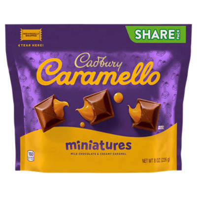 CADBURY CARAMELLO Miniatures Milk Chocolate Caramel Candy Share Pack, 8 oz