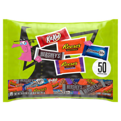 Hershey Assorted Flavored Snack Size, Halloween Candy Variety Bag, 26.51 oz