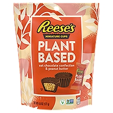 REESE'S Miniatures Plant Based Oat Chocolate Confection Peanut Butter Cups, Candy Bag, 4.5 oz, 4.5 Ounce