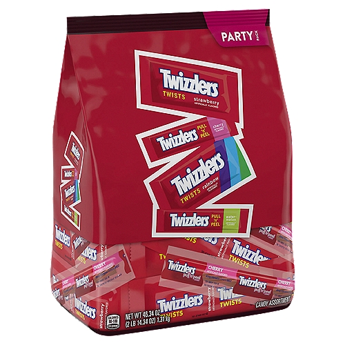 TWIZZLERS Assorted Flavored Licorice Style, Candy Bulk Party Pack, 46.34 oz