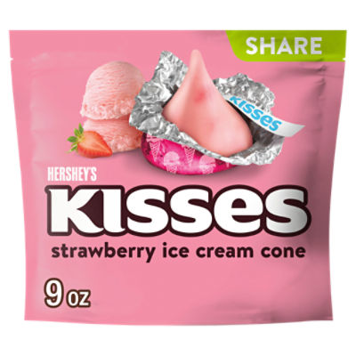 Hershey's Kisses Strawberry Ice Cream Cone Candy Share Pack, 9 oz, 9 Ounce