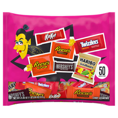 Hershey Assorted Flavored Snack Size, Halloween Candy Bag, 21.65 oz