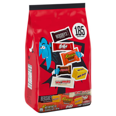 Hershey Miniatures Assorted Flavored Halloween Candy Bag, 56.2 oz