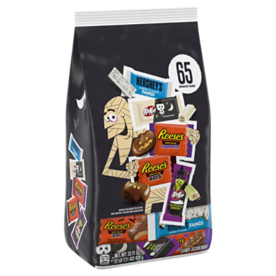 HERSHEY'S, KIT KAT® and REESE'S Assorted Flavored Snack Size, Halloween Candy Bulk Bag, 33.11 oz