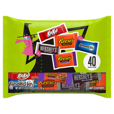 Hershey Assorted Chocolate Flavored Snack Size, Halloween Candy Bag, 21.8 oz