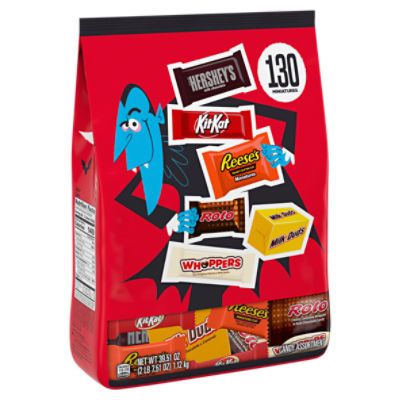 Hershey Miniatures Assorted Flavored Halloween Candy Bulk Bag, 39.51 oz