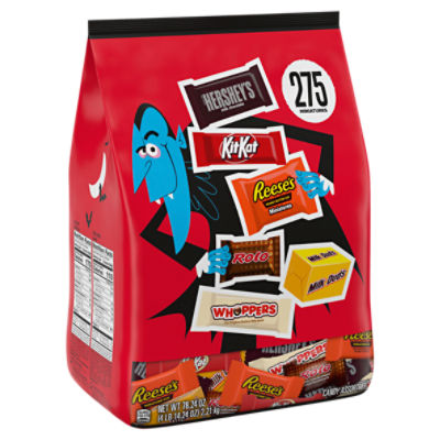 Hershey Miniatures Assorted Flavored Halloween Candy Bulk Bag, 78.24 oz