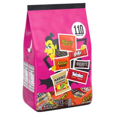 Hershey Assorted Flavored Snack Size, Halloween Candy Bulk Bag, 47.07 oz