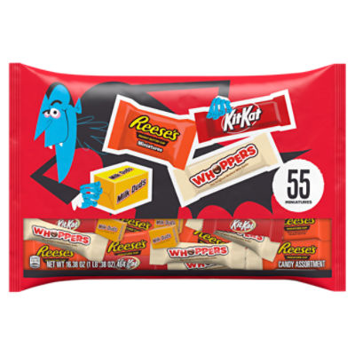 Hershey Miniatures Assorted Flavored Halloween Candy Bag, 16.38 oz