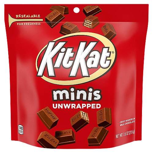 KIT KAT® Minis Unwrapped Milk Chocolate Wafer Candy Bag, 7.6 oz
