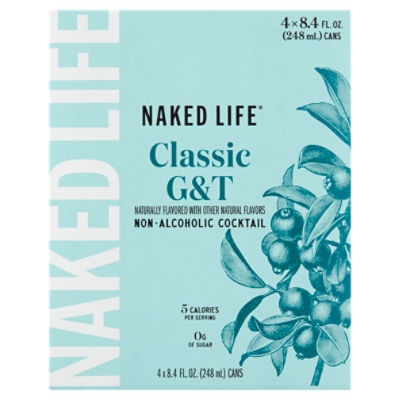 Naked Life Classic G&T Non-Alcoholic Cocktail, 8.4 fl oz, 4 count