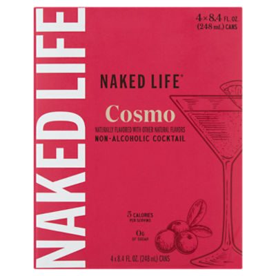 Naked Life Cosmo Non-Alcoholic Cocktail, 8.4 fl oz, 4 count