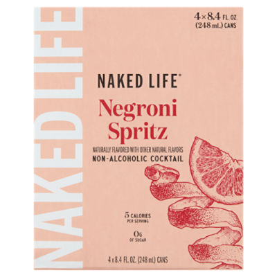 Naked Life Negroni Spritz Non-Alcoholic Cocktail, 8.4 fl oz, 4 count
