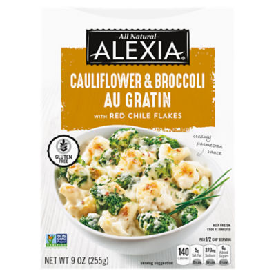 Alexia Gluten Free Cauliflower & Broccoli Au Gratin with Red Chile Flakes, 9 oz