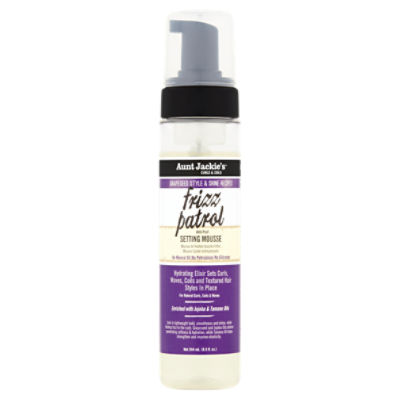 Aunt Jackie's Curls & Coils Frizz Patrol Anti-Poof Setting Mousse, 8.5 fl oz