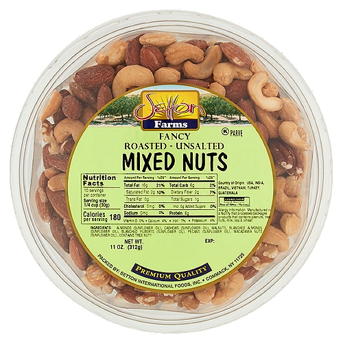 Setton Farms Fancy Roasted - Unsalted Mixed Nuts, 11 oz