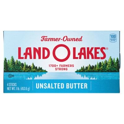 Land O' Lakes Unsalted Butter Sticks, 4 ct / 4 oz - Greatland Grocery