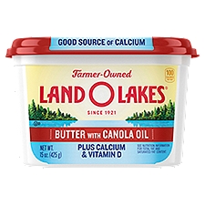 Land O Lakes® Butter with Canola Oil Plus Calcium & Vitamin D Spread, 15 oz Tub, 15 Ounce