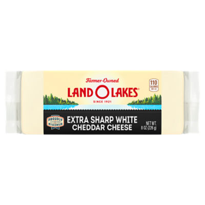 Land O'Lakes Extra Sharp White Cheddar Cheese, 8 oz, 8 Ounce