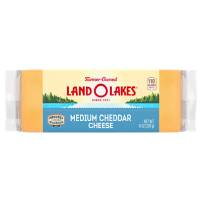 Land O'Lakes Medium Cheddar Cheese, 8 oz, 8 Ounce