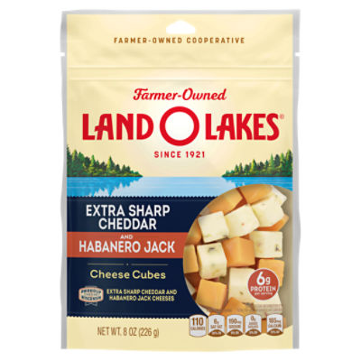 Land O Lakes Extra Sharp Cheddar and Habanero Jack Cheese Cubes, 8 oz