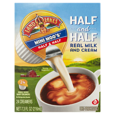 Land O Lakes Mini Moo's Creamers, Half and Half - 24 creamers, 7.3 fl oz