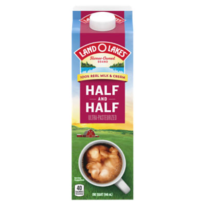 Land O Lakes Half and Half Milk & Cream, one quart, 1 Each