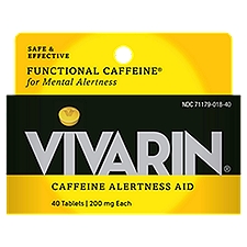 Vivarin Caffeine Alertness Aid Tablets, 200 mg, 40 count
