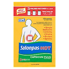 Hisamitsu Salonpas Hot Topical Analgesic Capsicum Patch, Large, 3 count, 3 Each
