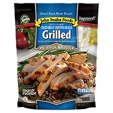 John Soules Foods Grilled Chicken Breast Strips with Rib Meat, 8 oz, 8 Ounce