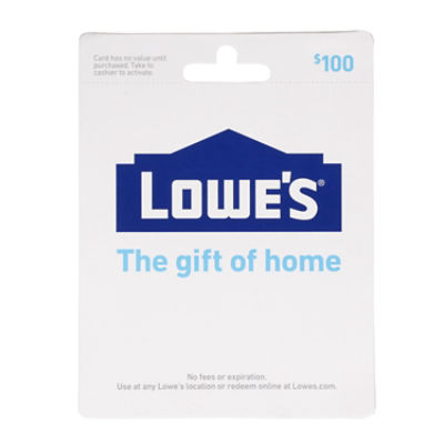 Lowe's $100 Gift Card, 1 each