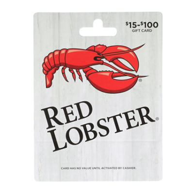 Red Lobster $15-100 Gift Card, 1 each