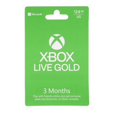 XBOX Live Gold Gift Card, 1 each