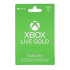 XBOX Live Gold Gift Card, 1 each