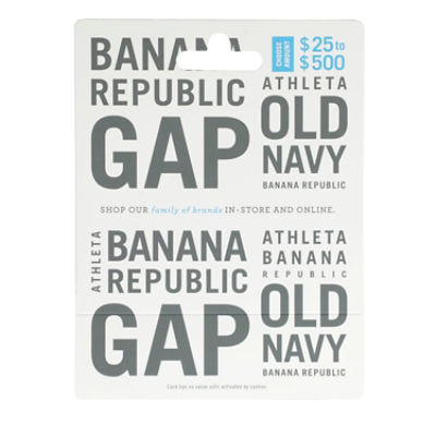 $25-500 Gift Card - GAP Options, 1 each