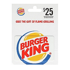 Burger King $25 Gift Card, 1 each