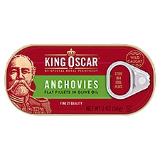 King Oscar Flat Fillets in Olive Oil Anchovies, 2 oz