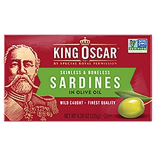 King Oscar Sardines, Skinless & Boneless in Olive Oil, 4.38 Ounce