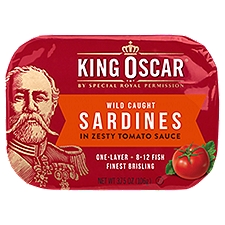 King Oscar One Layer Sardines in Zesty Tomato Sauce, 3.75 Ounce