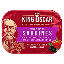 King Oscar Sardines in Extra Virgin Olive Oil Mediterranean Style, 3.75 oz, 3.75 Ounce