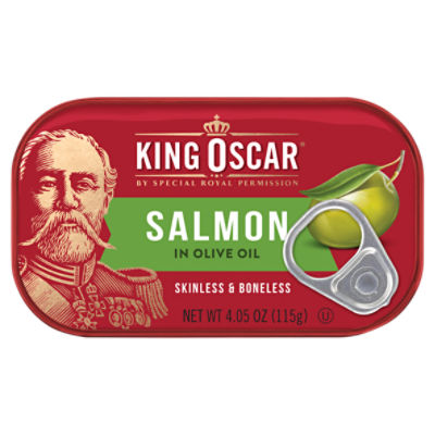 King Oscar Skinless & Boneless Salmon in Olive Oil, 4.05 oz