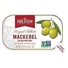 King Oscar Royal Fillets Skinless & Boneless Mackerel in Olive Oil, 4.05 oz