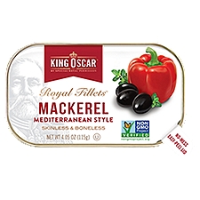 King Oscar Royal Fillets Skinless & Boneless Mediterranean Style, Mackerel, 4.05 Ounce