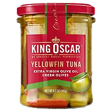 King Oscar Extra Virgin Olive Oil with Green Olives, Yellowfin Tuna, 6.7 Ounce