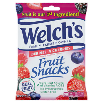 Welch's Berries 'n Cherries Fruit Snacks, 5 oz, 5 Ounce