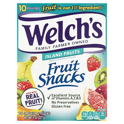 Welch's Island Fruits Fruit Snacks, 0.8 oz, 10 count