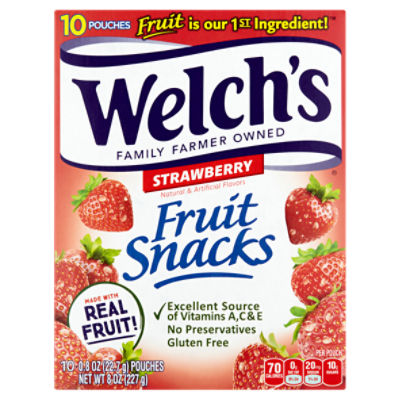 Welch's Strawberry Fruit Snacks, 0.8 oz, 10 count - Fairway