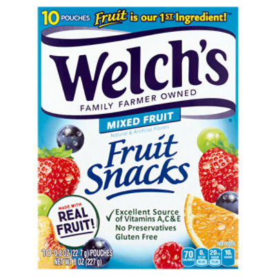 Welch's Mixed Fruit Fruit Snacks, 0.8 oz, 10 count